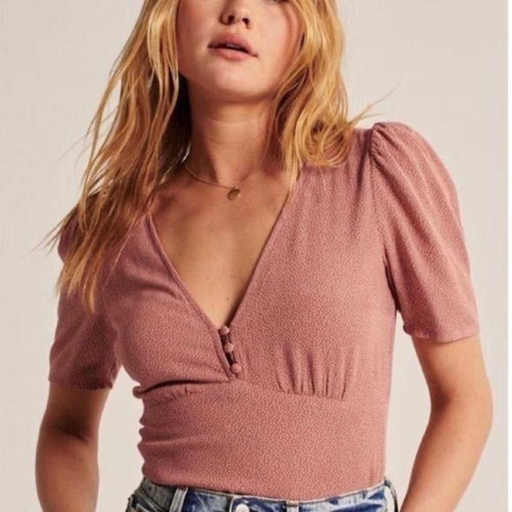 A&F Pink Dotted bodysuit